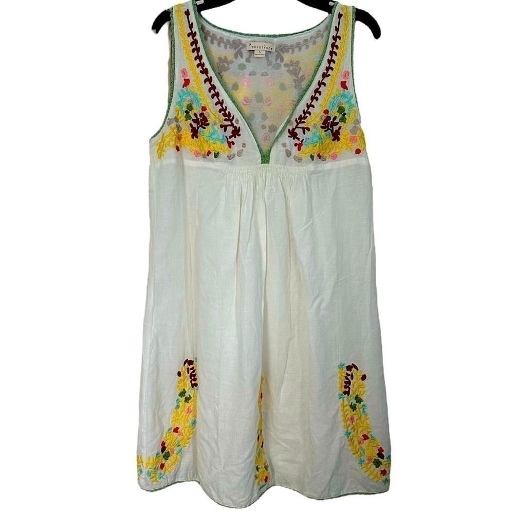 Twenty-one Tunic Babydoll Top Boho Beachy Crocheted Trim S